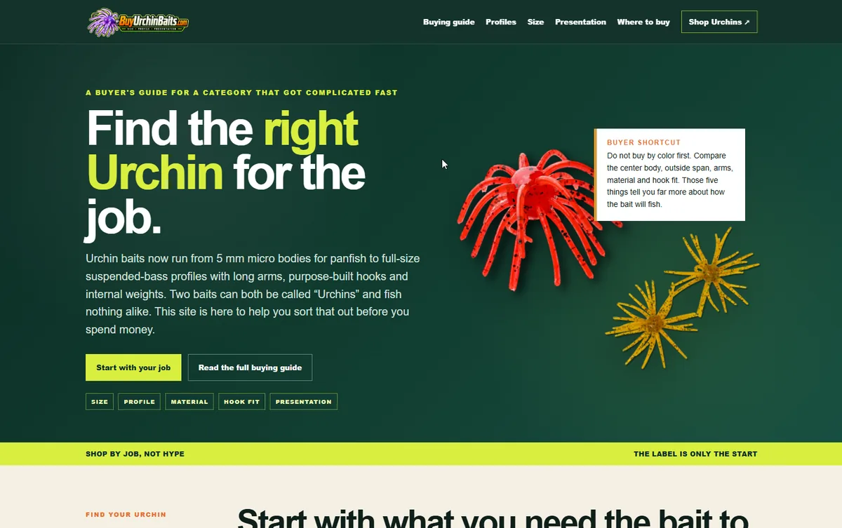 Homepage preview of Buy Urchin Baits