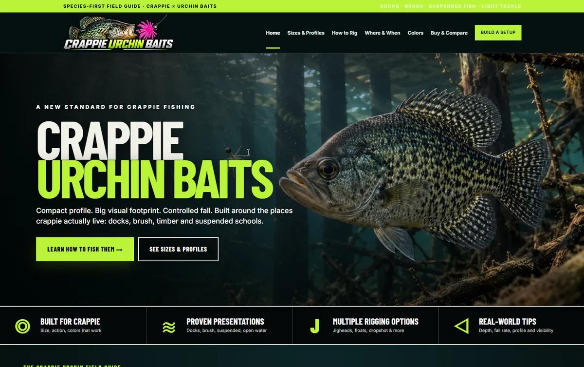 Homepage preview of Crappie Urchin Baits