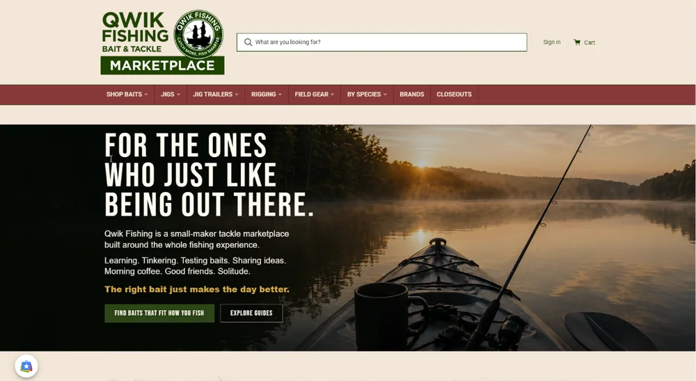 Qwik Fishing homepage