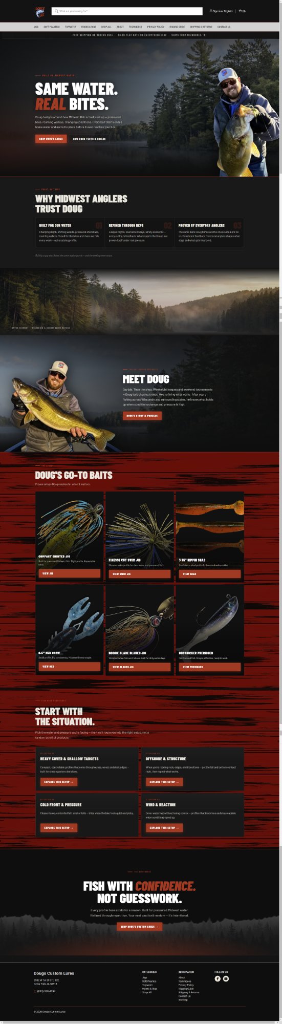 Doug's Custom Lures homepage screenshot