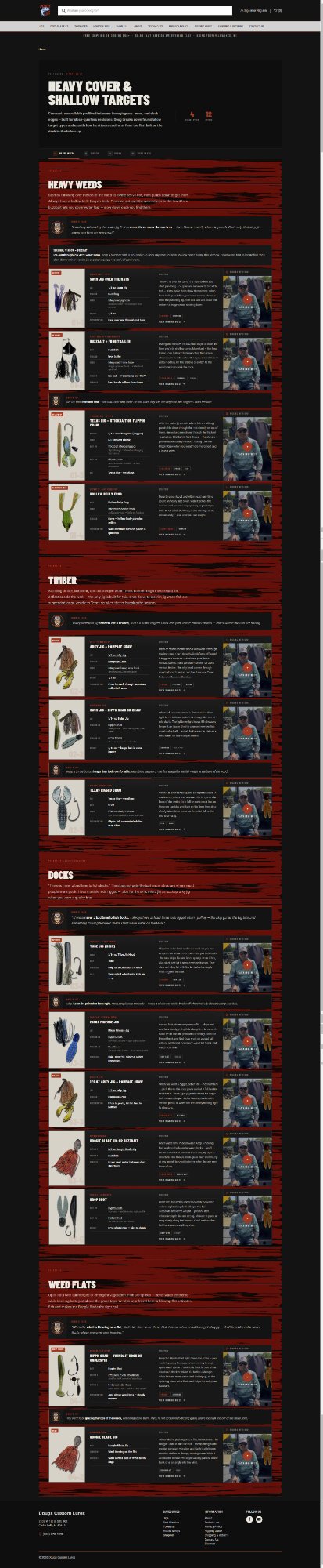 Doug's Custom Lures techniques page screenshot